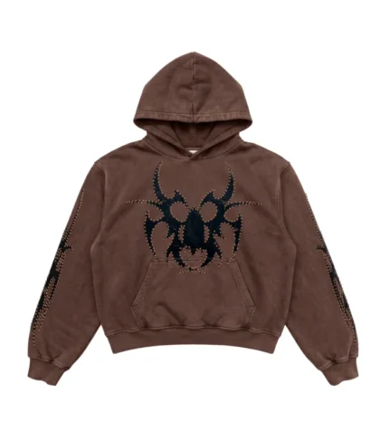 Chew Brown Rose Gold Studded Roach Hoodie 700x793 1