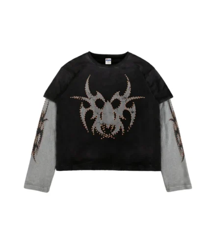 Chew Forever Black Rose Gold Studded Roach Longsleeve 700x793 1