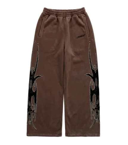 Chew Forever Brown Silver Studded Sweatpants 700x793 1