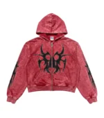 Chew Forever Red Silver Studded Roach Zip Up scaled 1